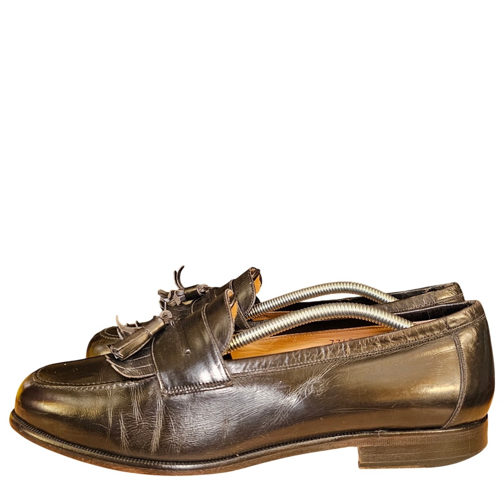 Mezlan Santander Black Leather Tassel Loafer Dress Shoes Men's Size 9‎ Vintage
